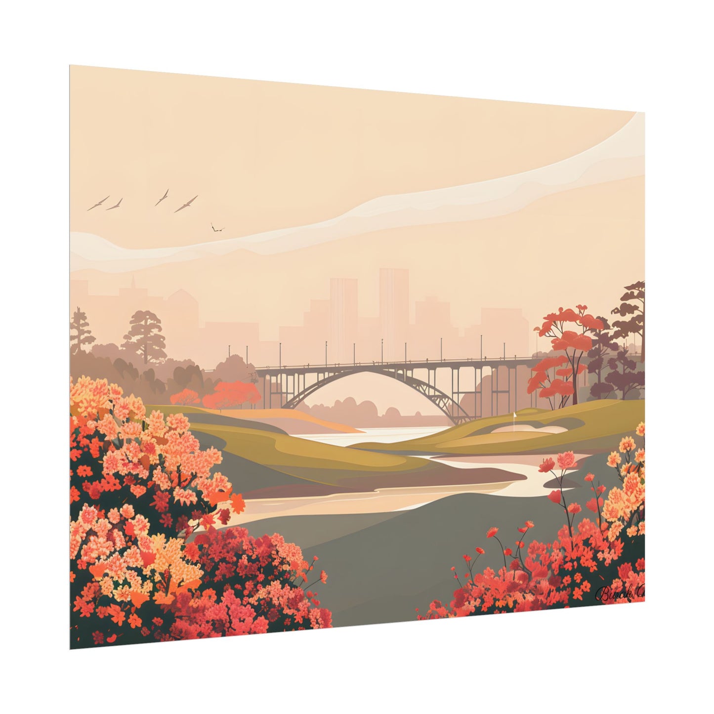 Retro Golf at Augusta: Vintage Illustration - Poster