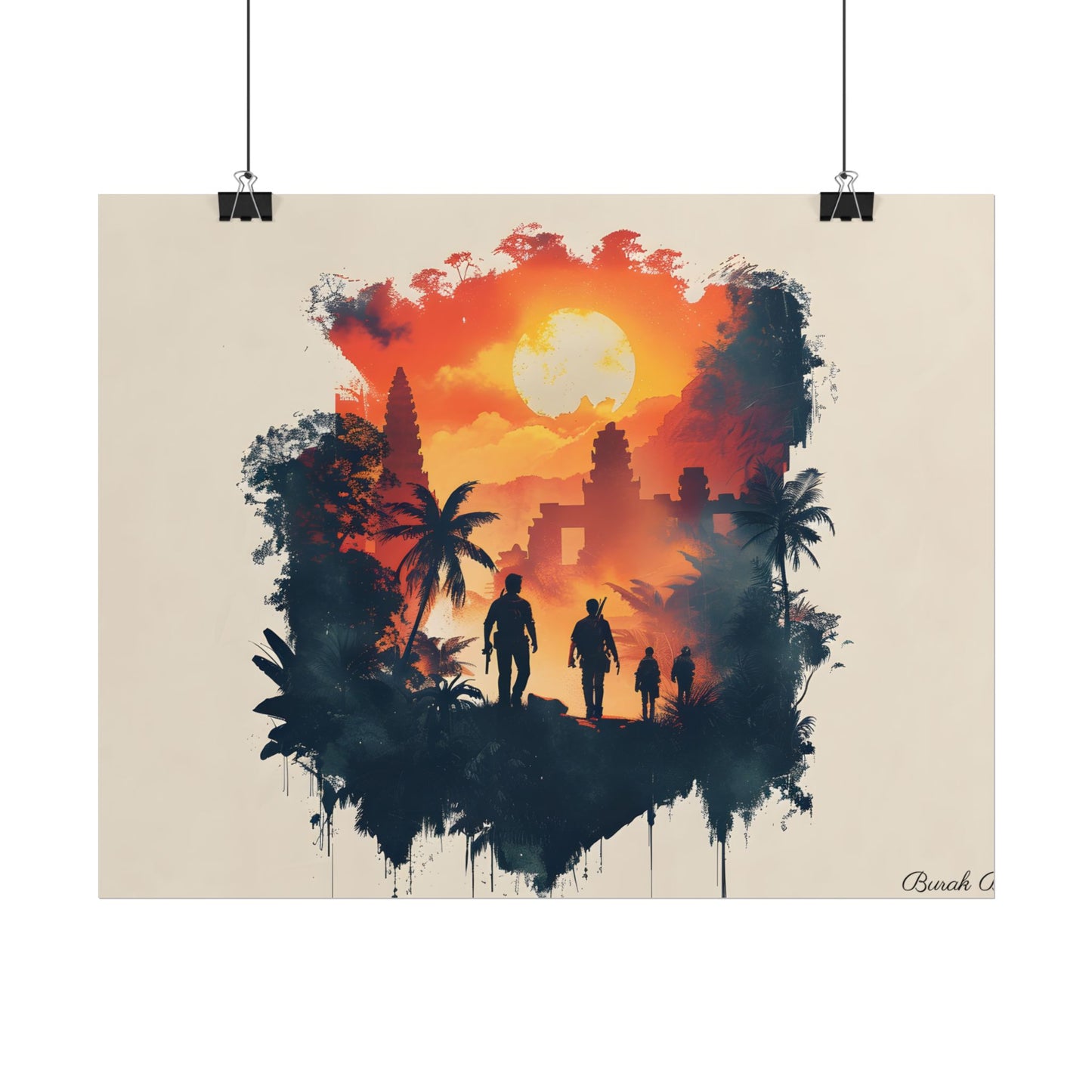 Nathan Drake's Adventure: Minimalist Illustration - Poster