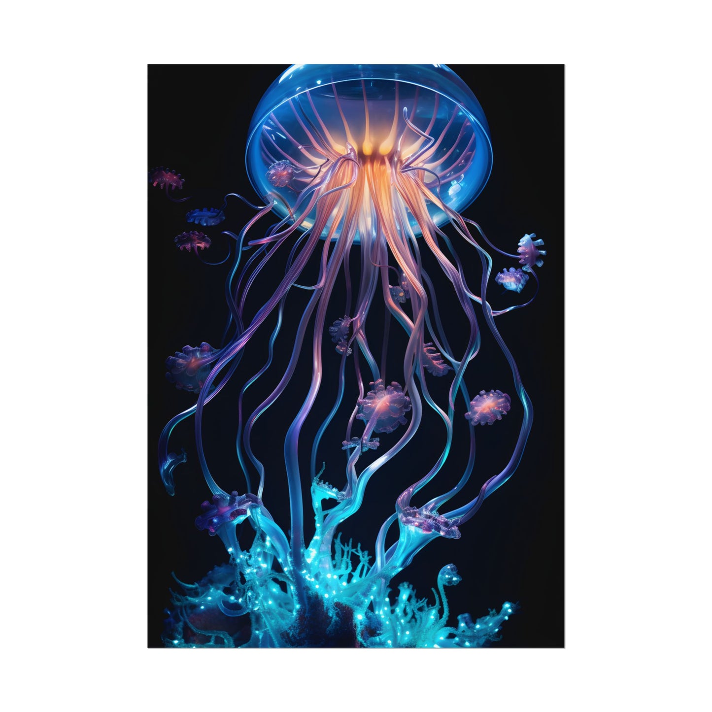 Bioluminescent Oceanic Ballet: A Mesmerizing Performance - Poster