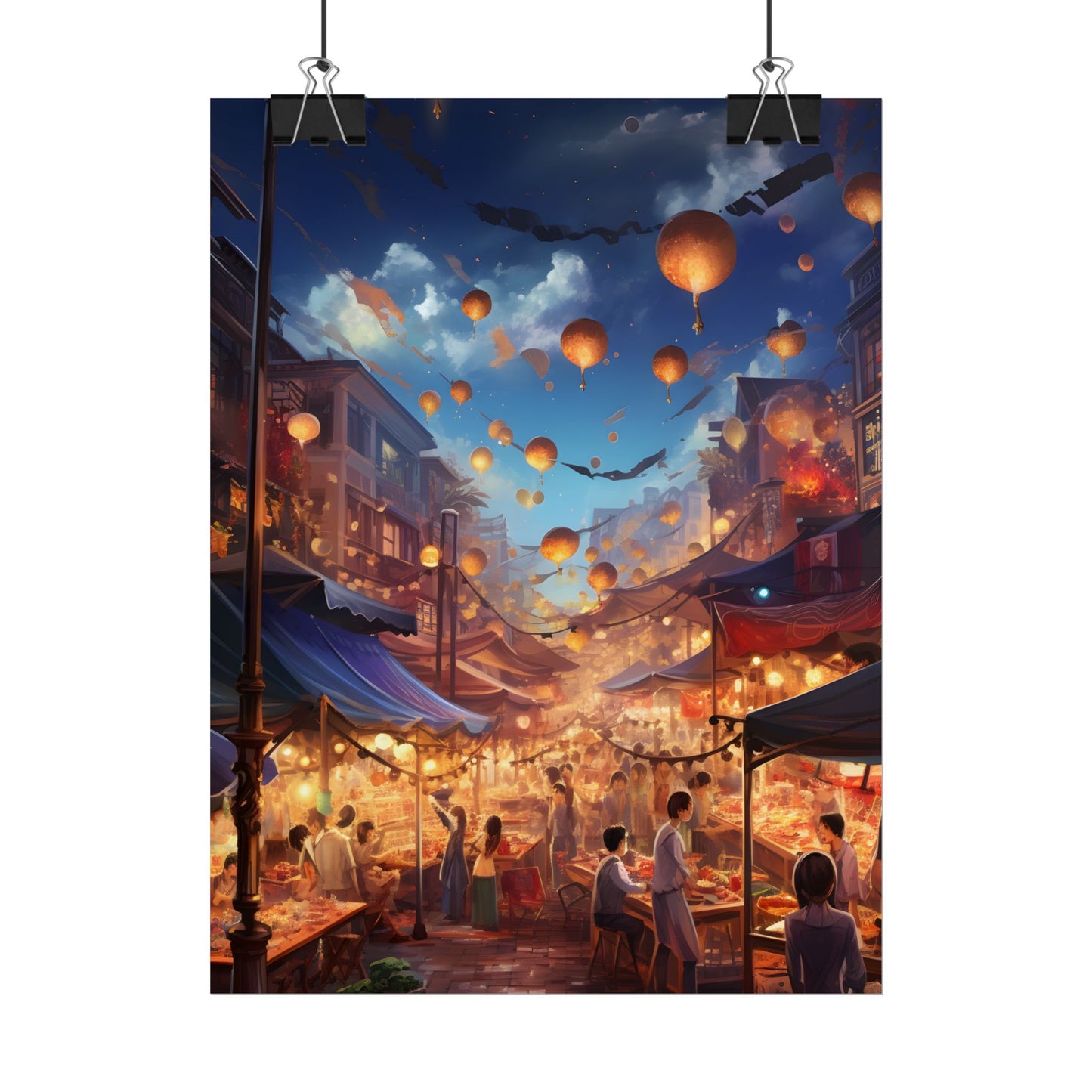 Magical Street Food Market: Enchanted Eats in Full Bloom - Poster