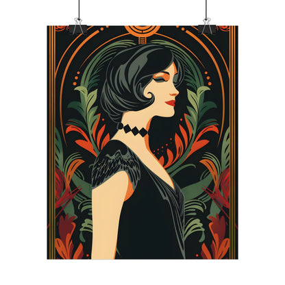 Elegant Vintage Poster: A Woman's Enchanting Presence - Poster