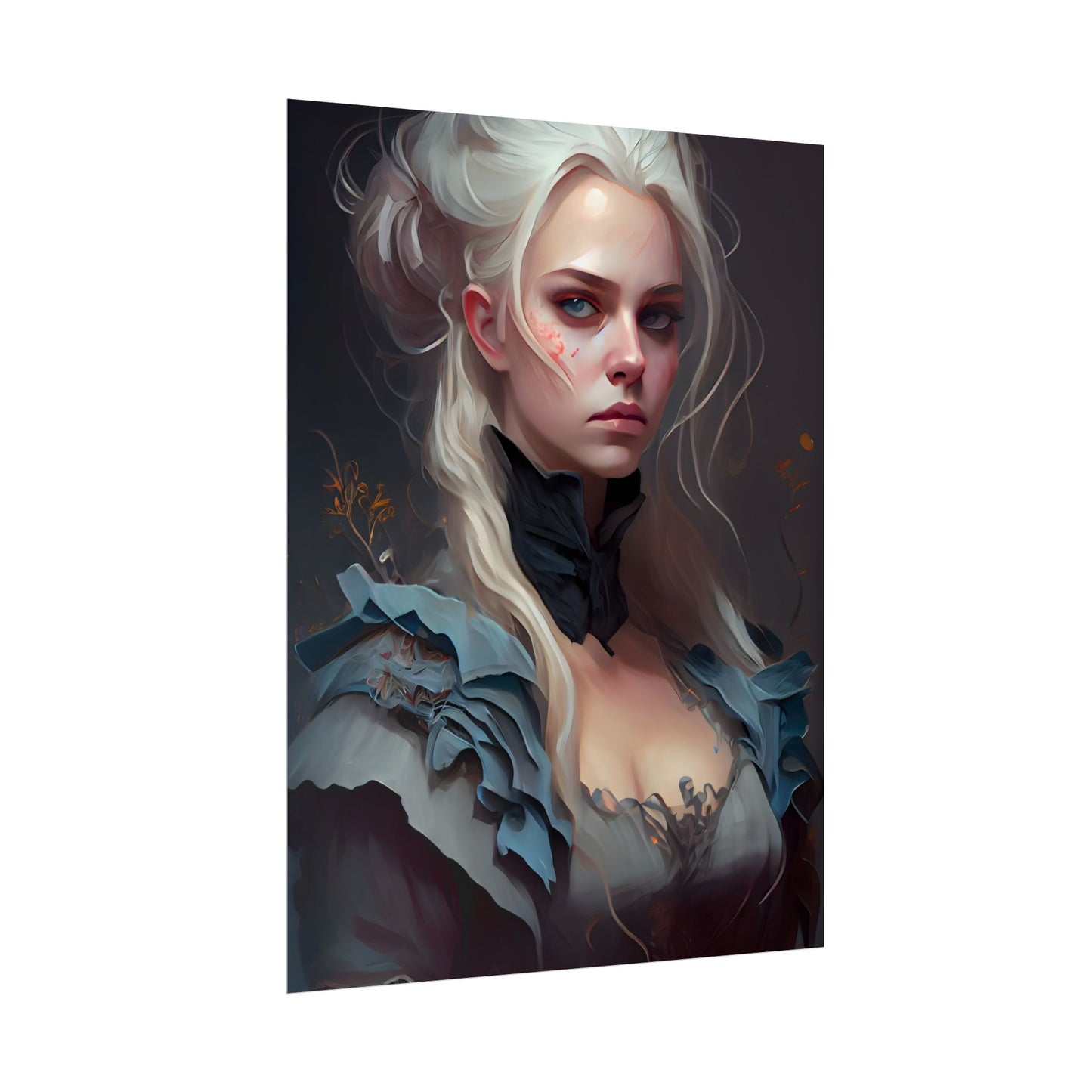Blonde Profile Portrait: Simple Daylight Dress Art - Poster