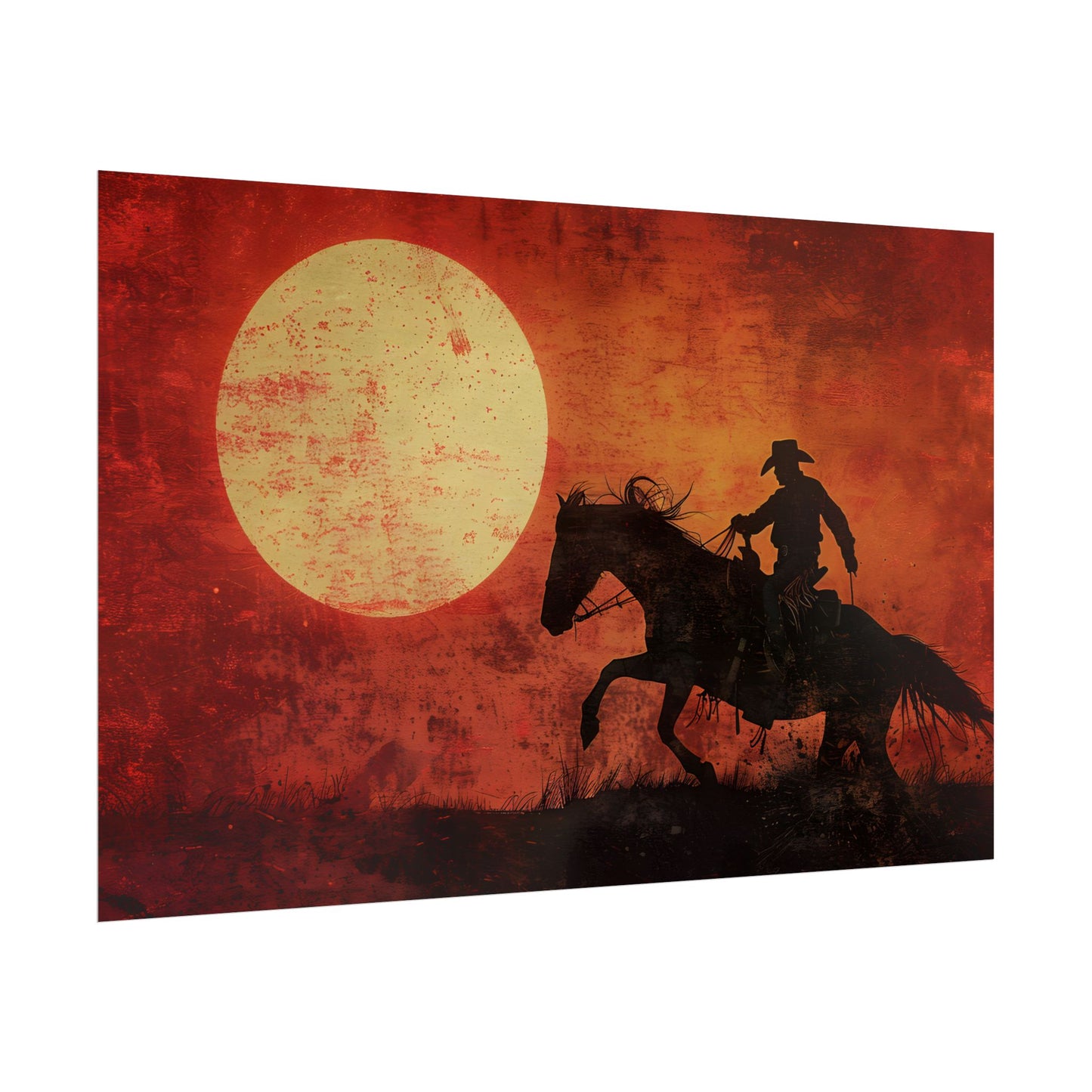 Rodeo Cowboy in Action: Vintage Bronco Ride - Poster