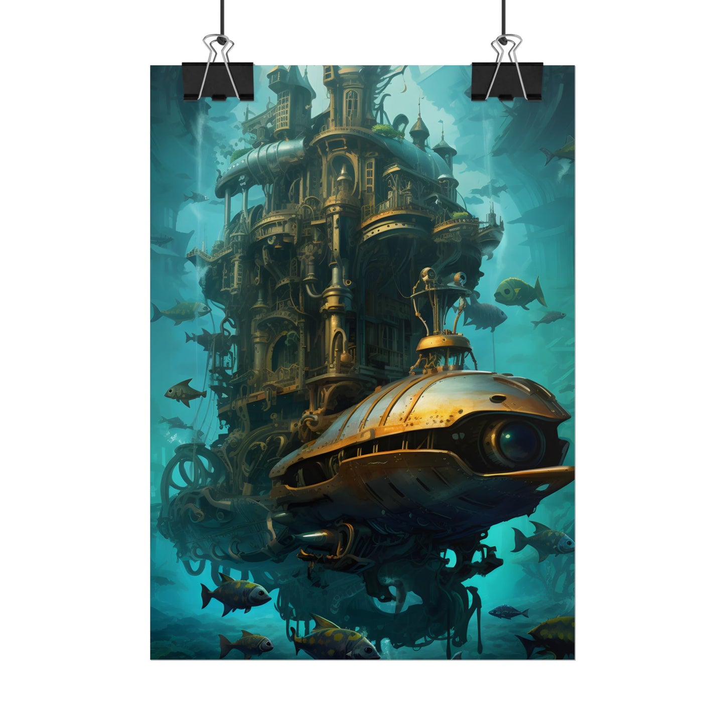Steampunk Oceanic Adventure: Brass Skirted Explorer - Poster