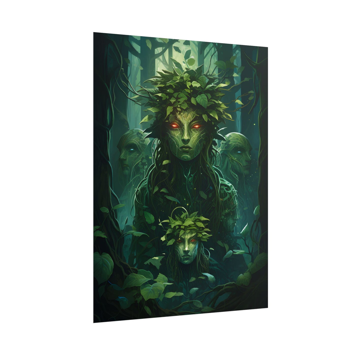 Mystical Forest Guardians: Serene Ancient Tree Spirits - Poster