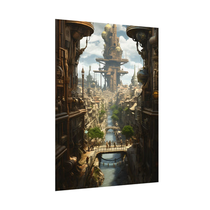 Steampunk Paris 1875: Vintage Cityscape Artwork - Poster