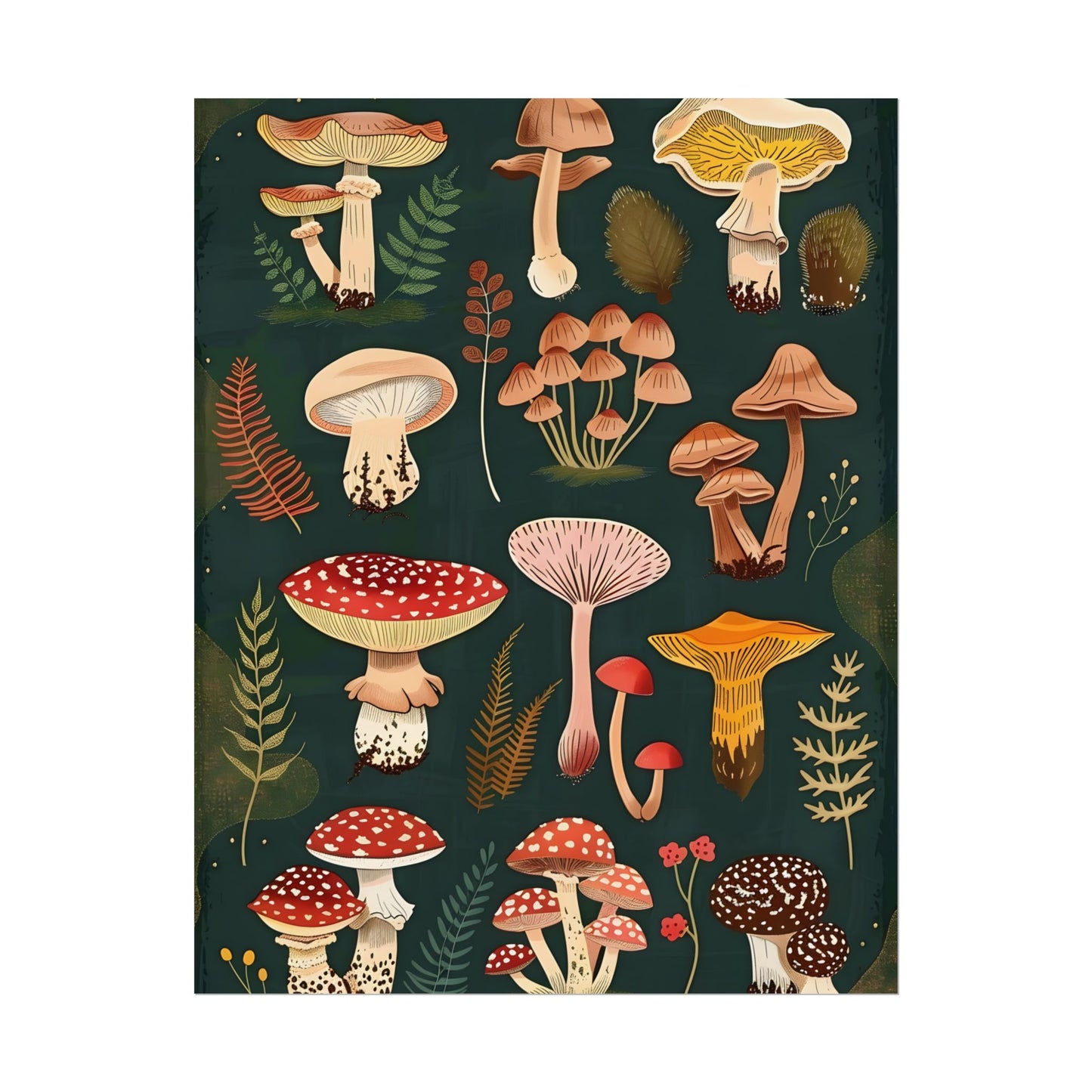 Vibrant Mushroom Poster: 2024 Batch - Poster