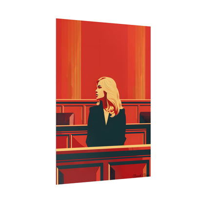 Elegant Woman in White: Modern Art Portrait - Poster