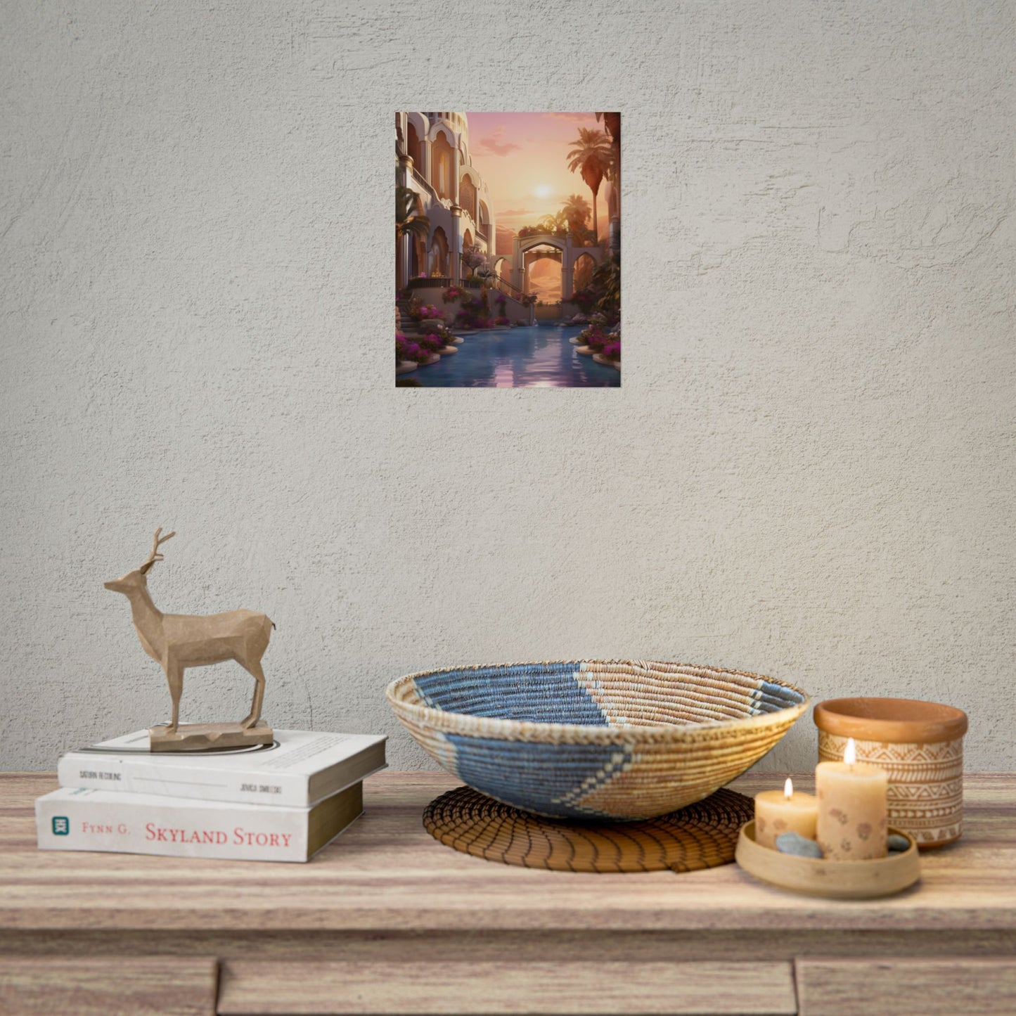 Desert Oasis Serenity: Arabian Nights-Inspired Artwork - Poster