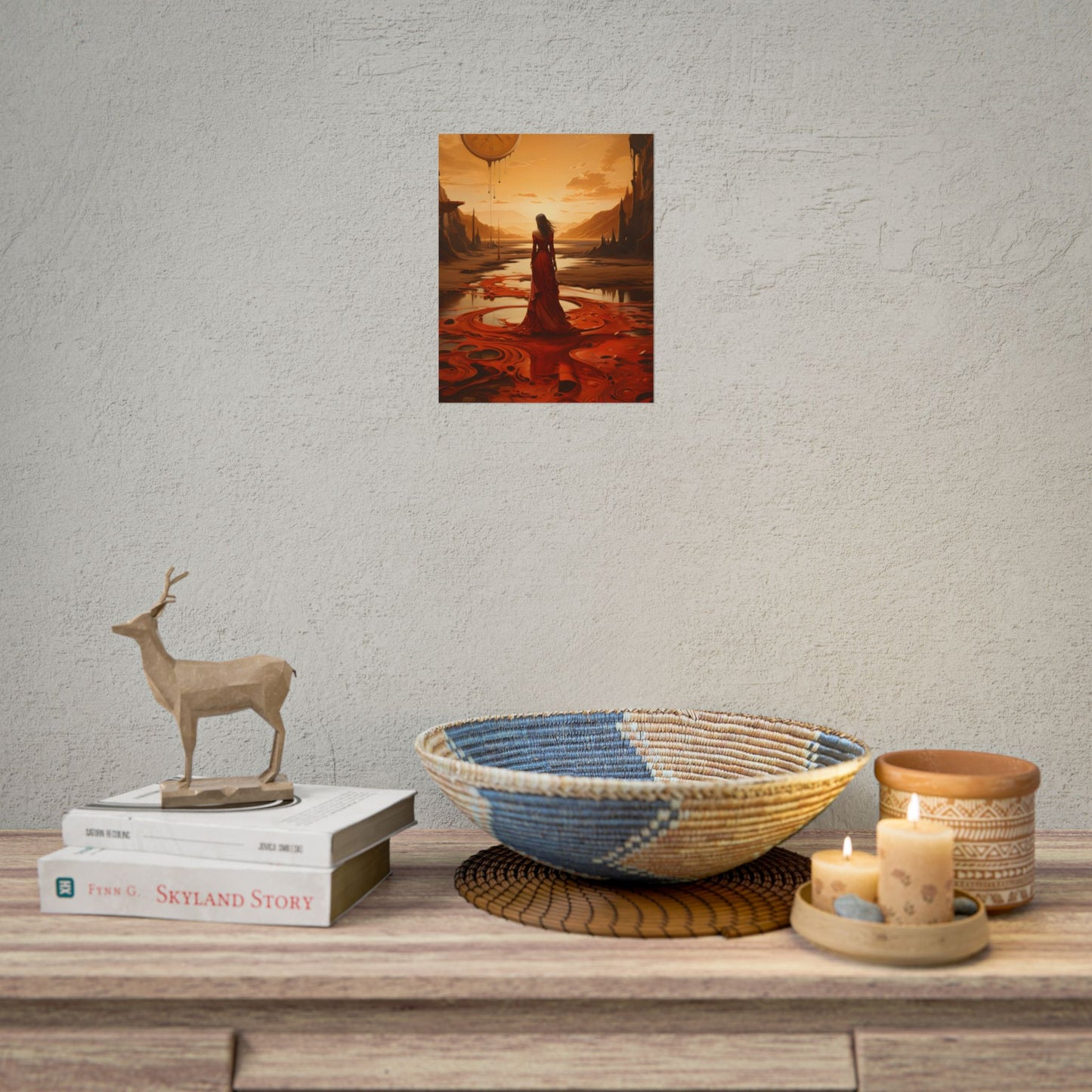 Serene Landscape: Peaceful Water Scene with Green Trees - Poster