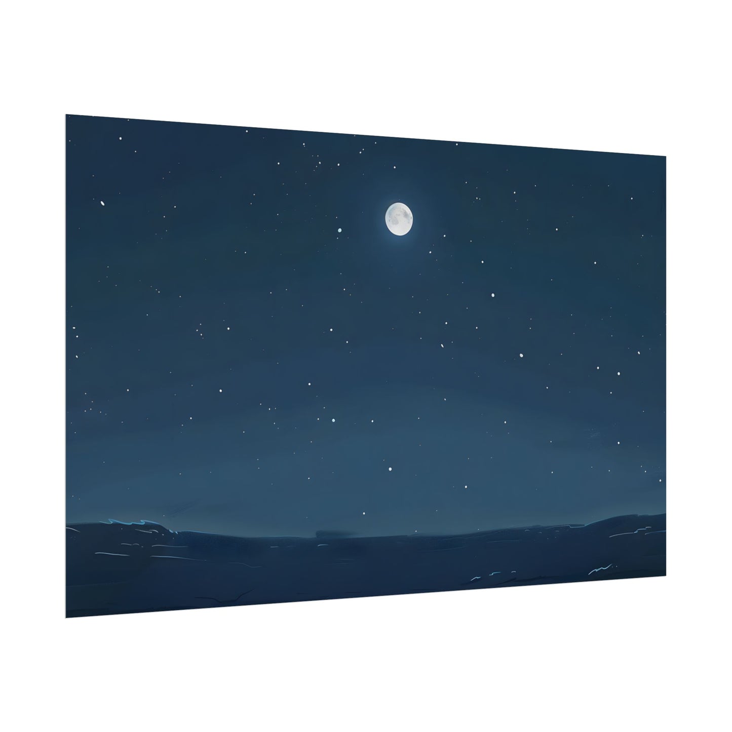 Starry Night Sky: Minimalist Beauty in Blue - Poster