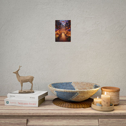 Magical Street Food Market: Vibrant Enchanted Scene Art - Poster