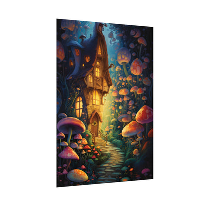 Enchanted Forest Whimsy: Vibrant Fairy Tale Artwork - Poster