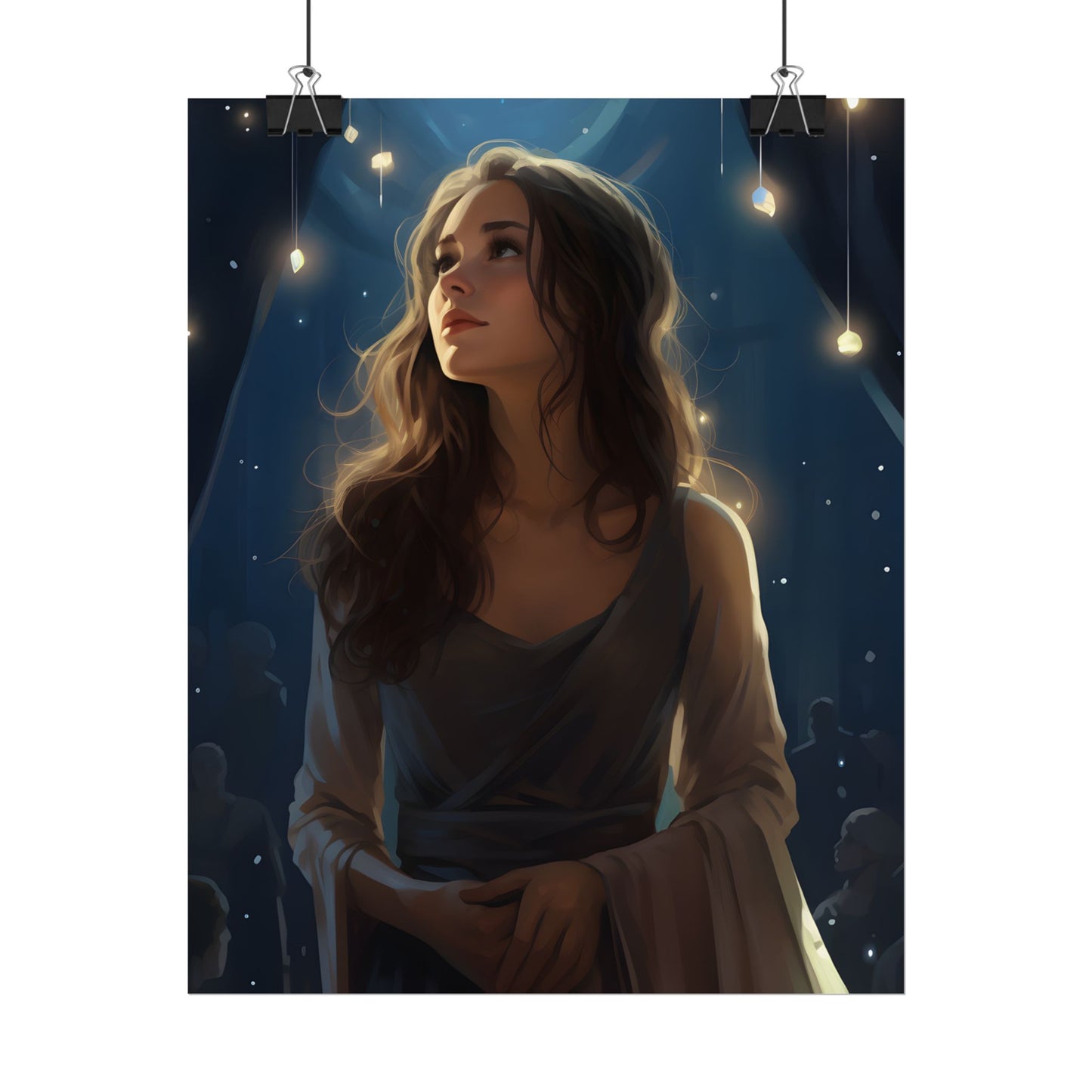 Contemplative Moment: A Person in Reflection - Dark Colored Portrait - Poster