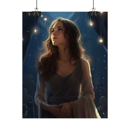 Contemplative Moment: A Person in Reflection - Dark Colored Portrait - Poster