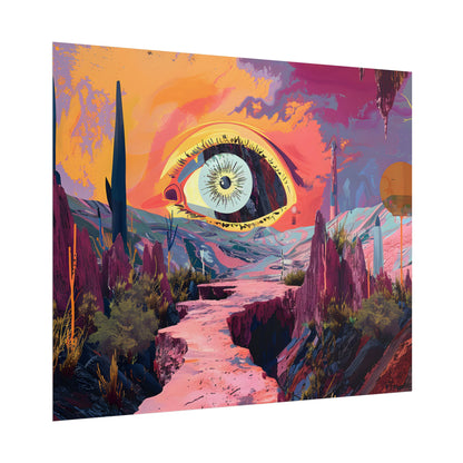 Surreal Eye: Vibrant Landscape Digital Art - Poster