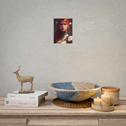 Redheaded Beauty: Formal Portrait in Dark Dress - Poster