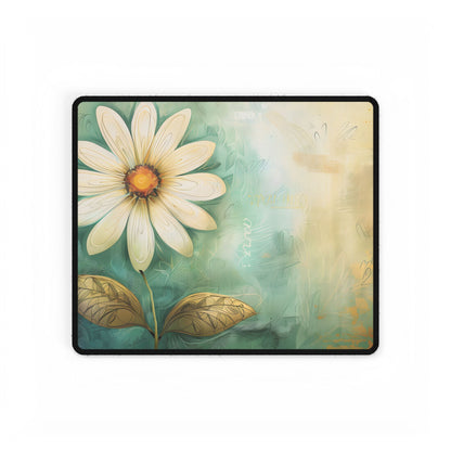 Whimsical Blooming Flower: Growth Mindset in Soft Pinks & Vibrant Reds - Desk Mat