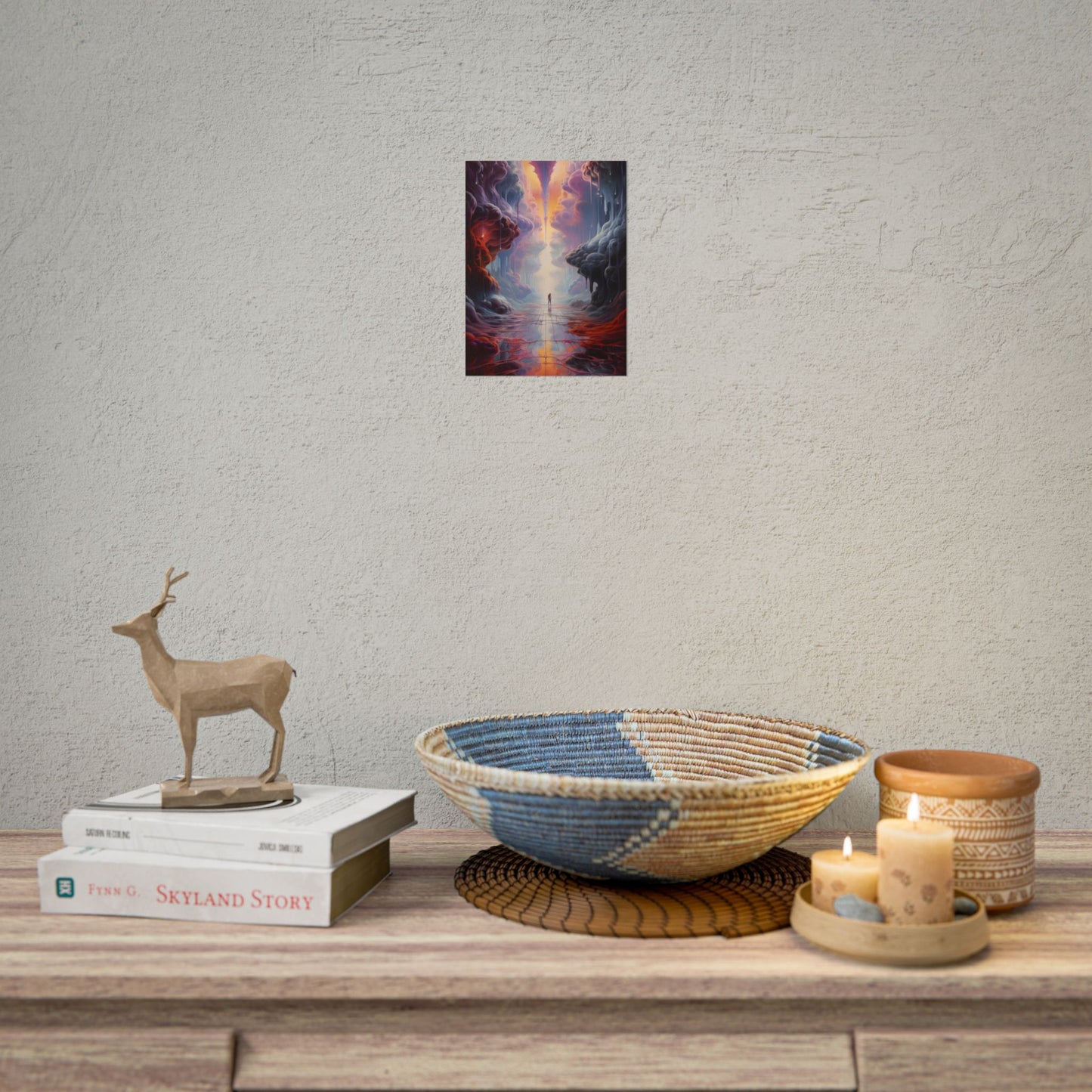 Celestial Dreams: Vibrant Fantastical Landscape Art - Poster
