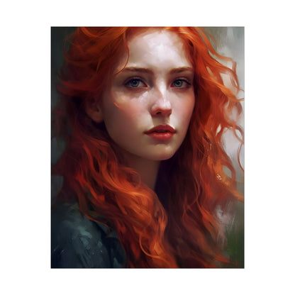 Astonishing Redhead Portrait: Female Artwork - Poster
