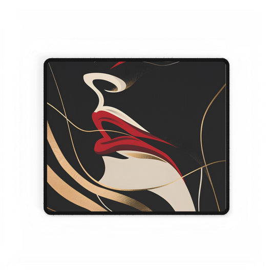 Elegant Art Nouveau Peacock: Timeless Vintage Beauty - Desk Mat