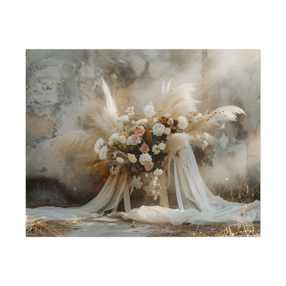 Whimsical Floral Bloom: Pampas Grass Artwork - Poster