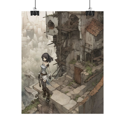 Dramatic Anime Bird Art: Detailed Illustration - Poster