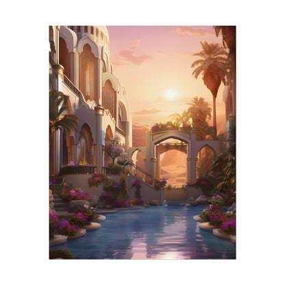 Desert Oasis Serenity: Arabian Nights-Inspired Artwork - Poster