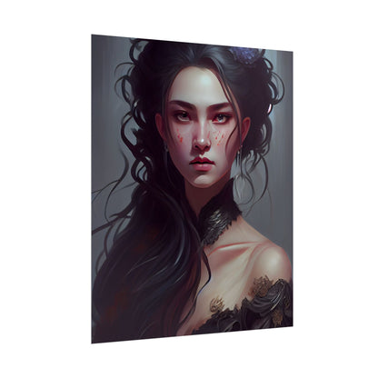 Astonishing Female Portrait: Dr. Black Hair Elegance - Poster