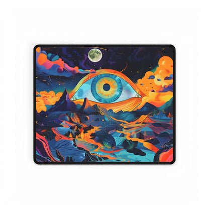 Surreal Landscape with Giant Eye: Mysterious Artwork - Desk Mat