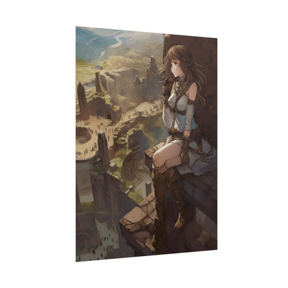 Heroic Bird's Eye View: A Detailed Anime Scene - Poster