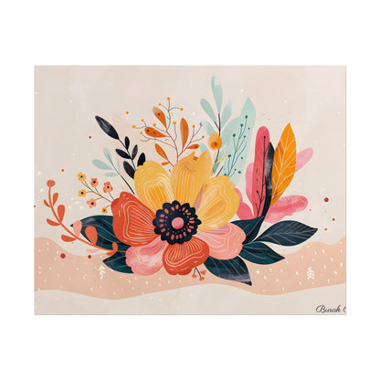 Blooming Growth: Vibrant Flower Artwork - Poster