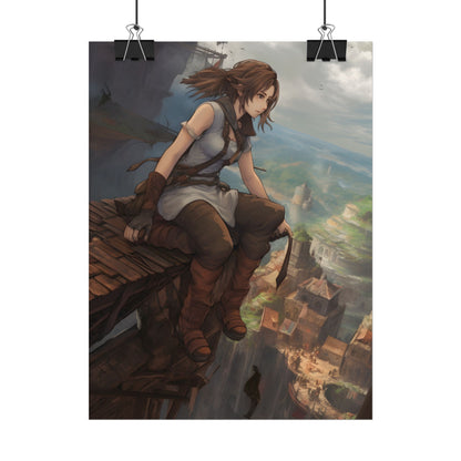 Dramatic Anime Birds Eye View: Dynamic Digital Art - Poster