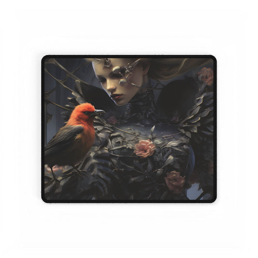 Majestic Songbird: Tranquil Nature Artwork - Desk Mat