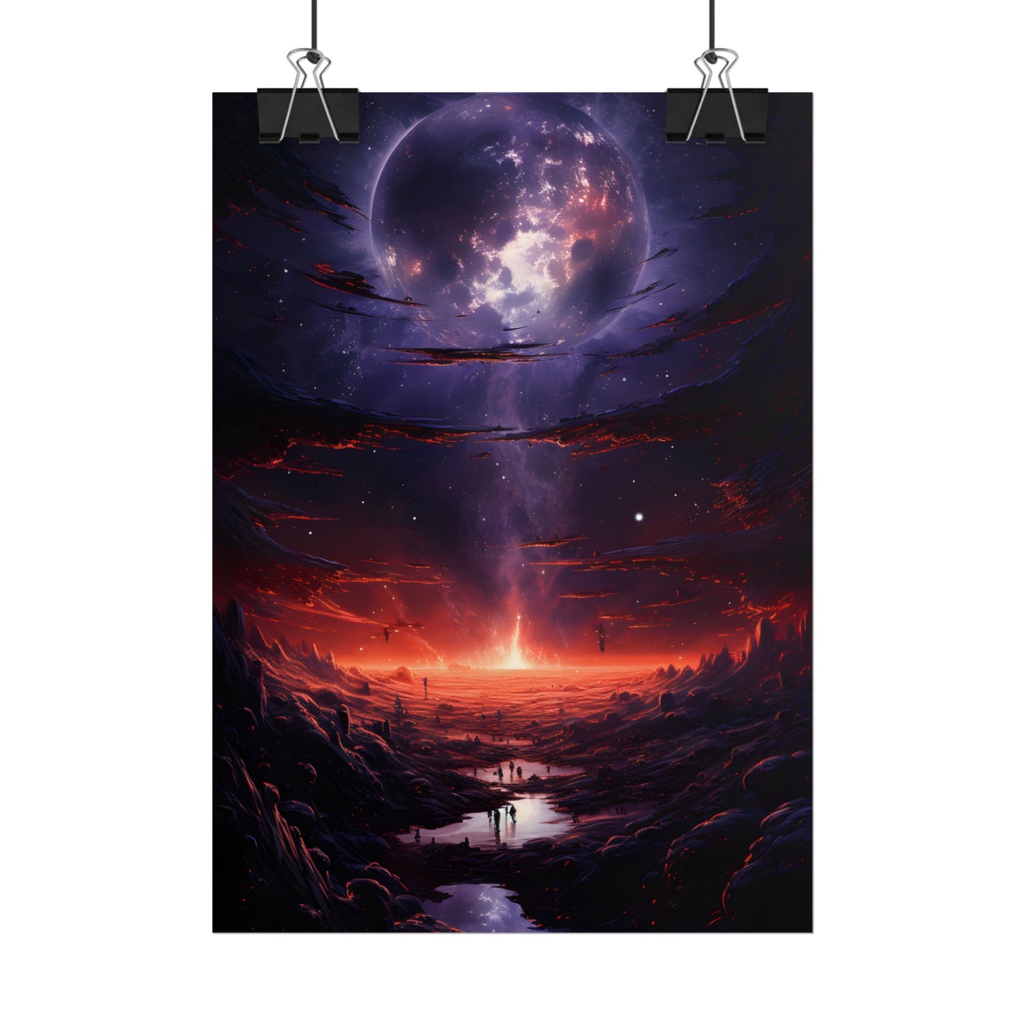Vivid Black Hole Planet: A Detailed Cosmic Artwork - Poster