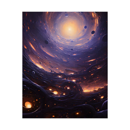 Black Hole Cosmic Encounter: Massive Planet Digital Art - Poster