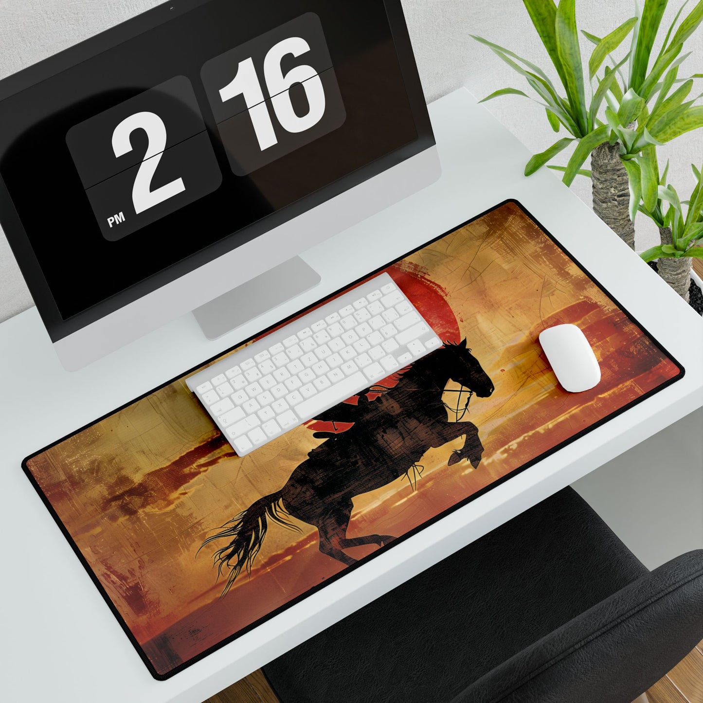 Rodeo Cowboy: Riding a Bucking Bronco - Desk Mat