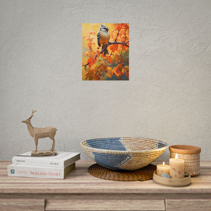 Vibrant Oak Branch: Oil Painting of Nature's Serenity - Poster