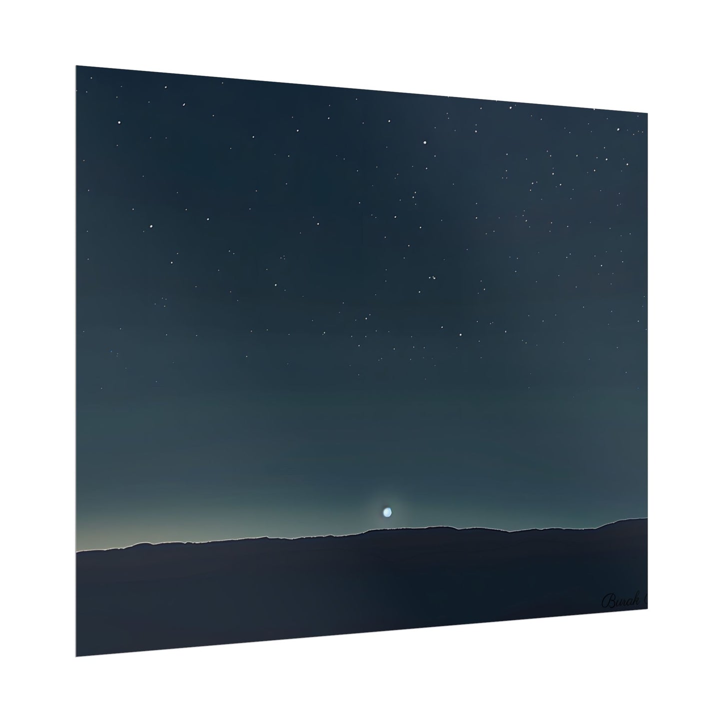 Minimalist Night Sky: Celestial Artwork with Stars and Palette - Poster