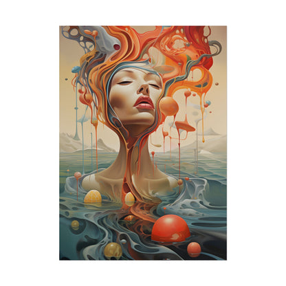 Surreal Dreamscape: Vibrant Psychedelic Colors - Poster