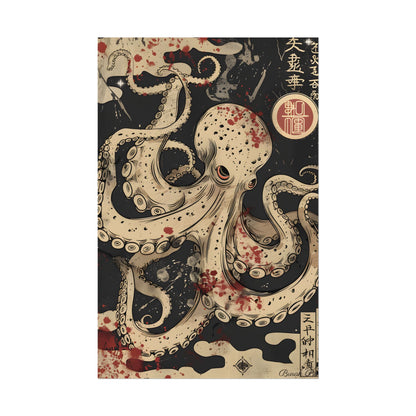 Stylized Japanese Octopus: Minimal Artwork - Poster