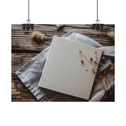 Minimalist Notebook with Embossed Dot Pattern - Poster
