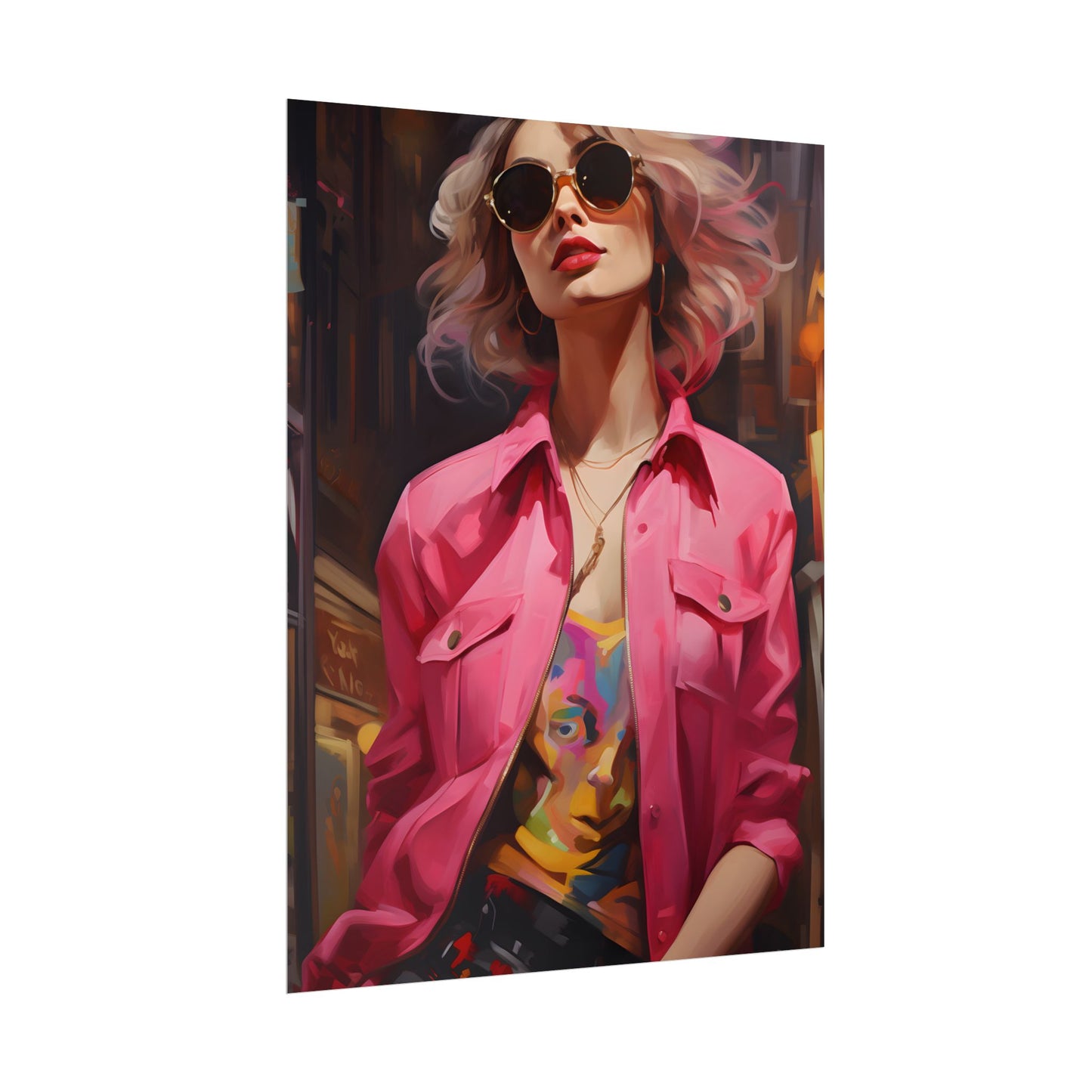 Urban Fashionista: City Chic Style Portrait - Poster
