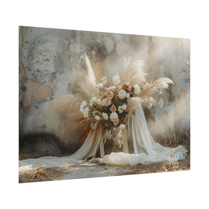 Whimsical Floral Bloom: Pampas Grass Artwork - Poster
