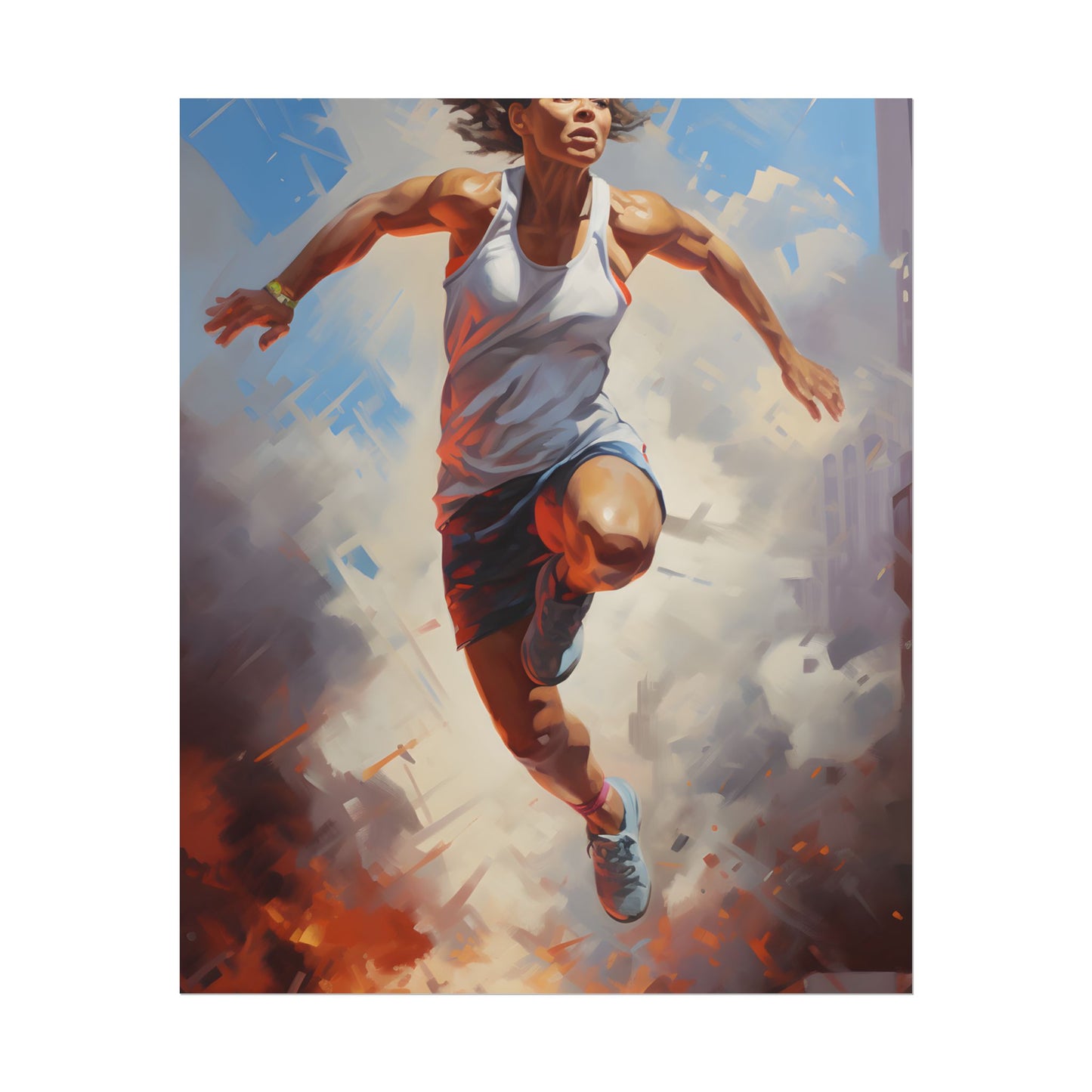 Passionate Athlete: Dedicated Portrait - Poster