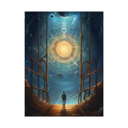 Space Explorer's Journey: Sleek Spacecraft in Stellar Odyssey - Poster