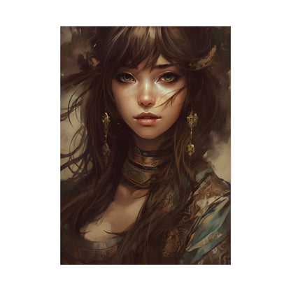 Enchanting Brunette Portrait: Gentle Beauty - Poster