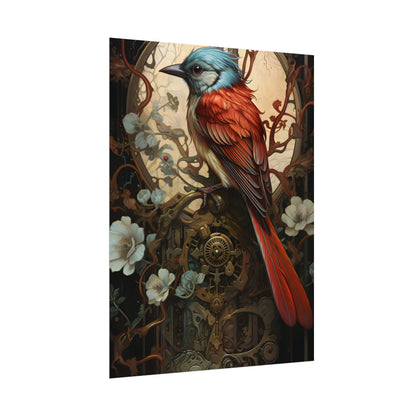 Mystical Songbird Guardian Amulet: Symbolic Artwork - Poster