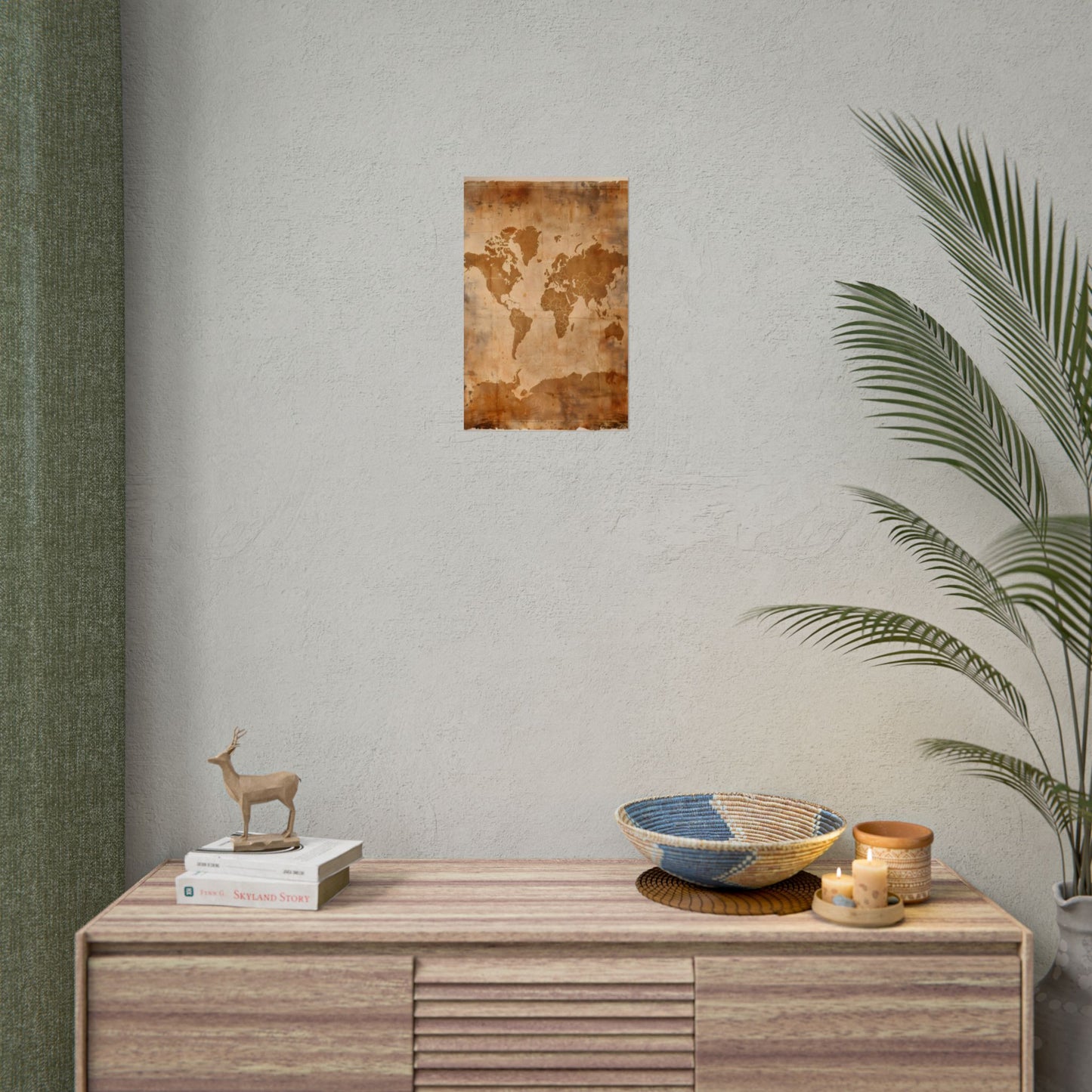Vintage World Map: Artistic Cartography on Canvas - Poster
