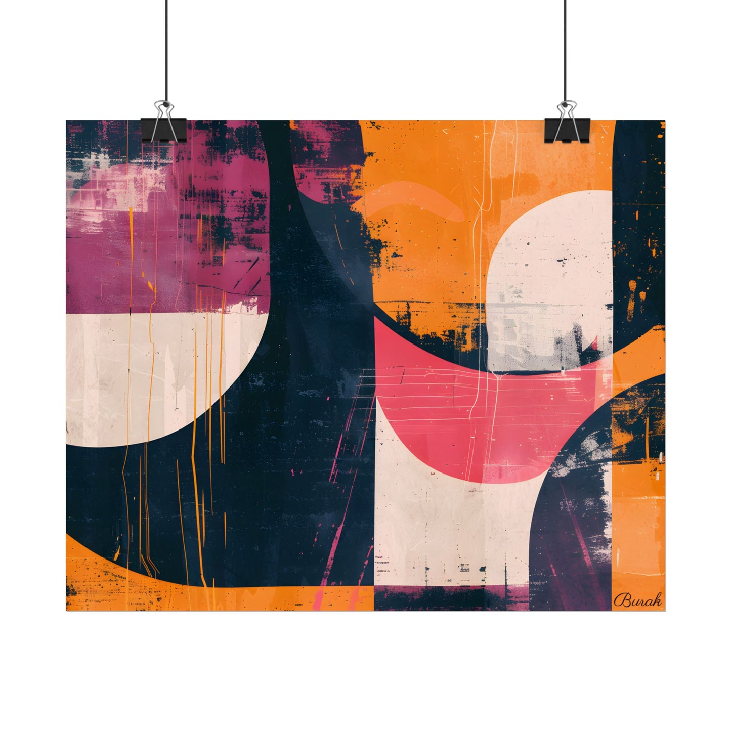 Vibrant Abstract Geometries: Colorful Artwork in Bold Shades - Poster